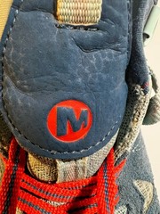 Merrell Capra Mid Waterproof Hiking Boots Blue Leather Big Kid 3.5M