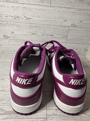 Nike Dunk Low Unisex Kids 7Y Purple/White Leather Low Top Lace-Up Sneakers
