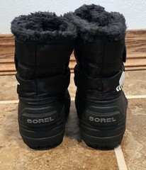 Sorel Toddler Size 4 Snow Commander Boots NV1960-010 Black Faux Fur Lined Winter