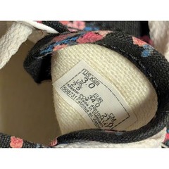 Vans Era Floral Black Pink Blue Canvas Skate Shoes Kids Size 3.0 Low Top Sneake