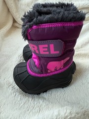 NWD $75 Sorel Snow Commander Boot Purple Dahlia Groovy Pink Toddler US4/UK3/EU21