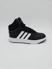 Adidas Hoops 3.0 Mid Core Black-Cloud White Kids‘ Shoes GW0402 #B23