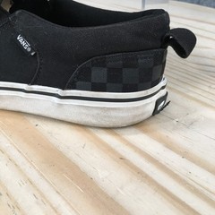 Vans Checkerboard Classic Slip On Sneaker Shoes Youth 7 Canvas Black 721356