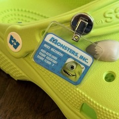 Crocs Monsters Inc Mike Wazowski Clogs Youth Big Kids Size J3 Disney Pixar NEW