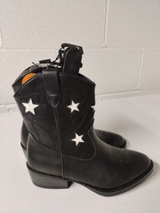 Western Star Unisex Kids Boots Black Synthetic Mid-Calf Size 2
