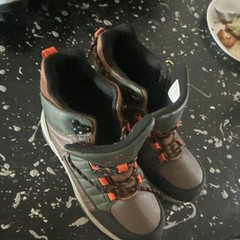 Quechua Unisex Kids Hiking Boots Green Brown Orange Lace Up