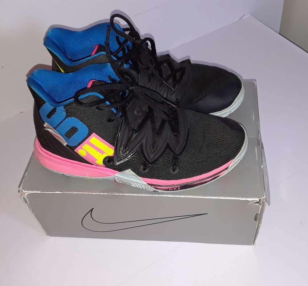 Nike Kyrie 5 GS Boys 6Y JDI Black Volt Hyper Pink Basketball Shoes AQ2456-003
