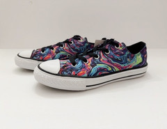 Converse Chuck Taylor All Star Low Oil Slick Satin Swirl Youth Size 3 NWT