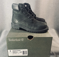 Timberland 6″ Premium Waterproof Boot Black TB012707 001 Youth US Size 2M EU 34
