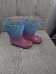 Member’s Mark Glitter Light Up Rain Boots Blue Pink US 7/8 EU 23.5/25