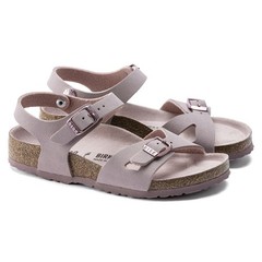 BIRKENSTOCK RIO KIDS SANDALS BIRKIBUC DOUBLE BUCKLE LAVENDER BLUSH
