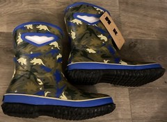 Dinosaur rain boots Waterproof Neoprene Kid Mud MCIKCC Rubber Pull On sz 5 New