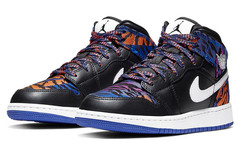 Air Jordan 1 Mid SE Tiger Stripe Black White Purple Multi AV5174-005 GS 4.5Y 5Y