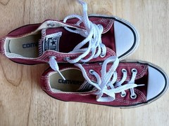 Childrens Converse Classic All Stars Low Top Sneakers In Maroon, Size 12
