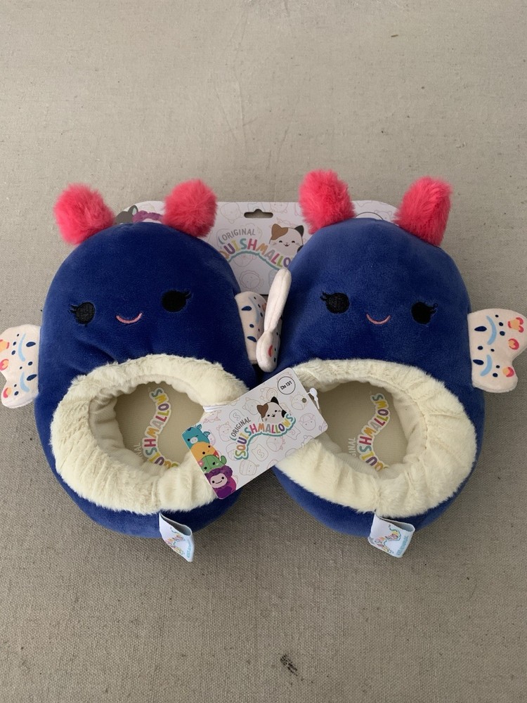 Squishmallows Luya the Blue Moth Slippers Child Size 13/1- New with Tag!