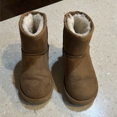 Brown Suede Faux Fur Lined Bootie Ankle Boots Unisex Kids