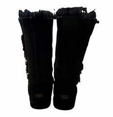 UGG Bailey Button Black Suede Kids Boots US 1 EU 31 UK 13 MPN 1962