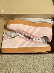adidas VL Court 3.0 K Unisex Kids Sneaker Pink 6.5y Suede Lace Up