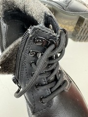 Dr. Martins Padley J Mix Black Grey US 12 Kids Felt Lined Combat Boots