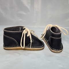 Preppy Boho Handmade of Tx USA Toddler Leather Desert Boots Navy Blue Sz 4 Shoes
