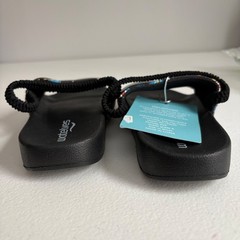 Watelves Kids Space Rocket Ship Galaxy Black Slides Sandals Size L NEW
