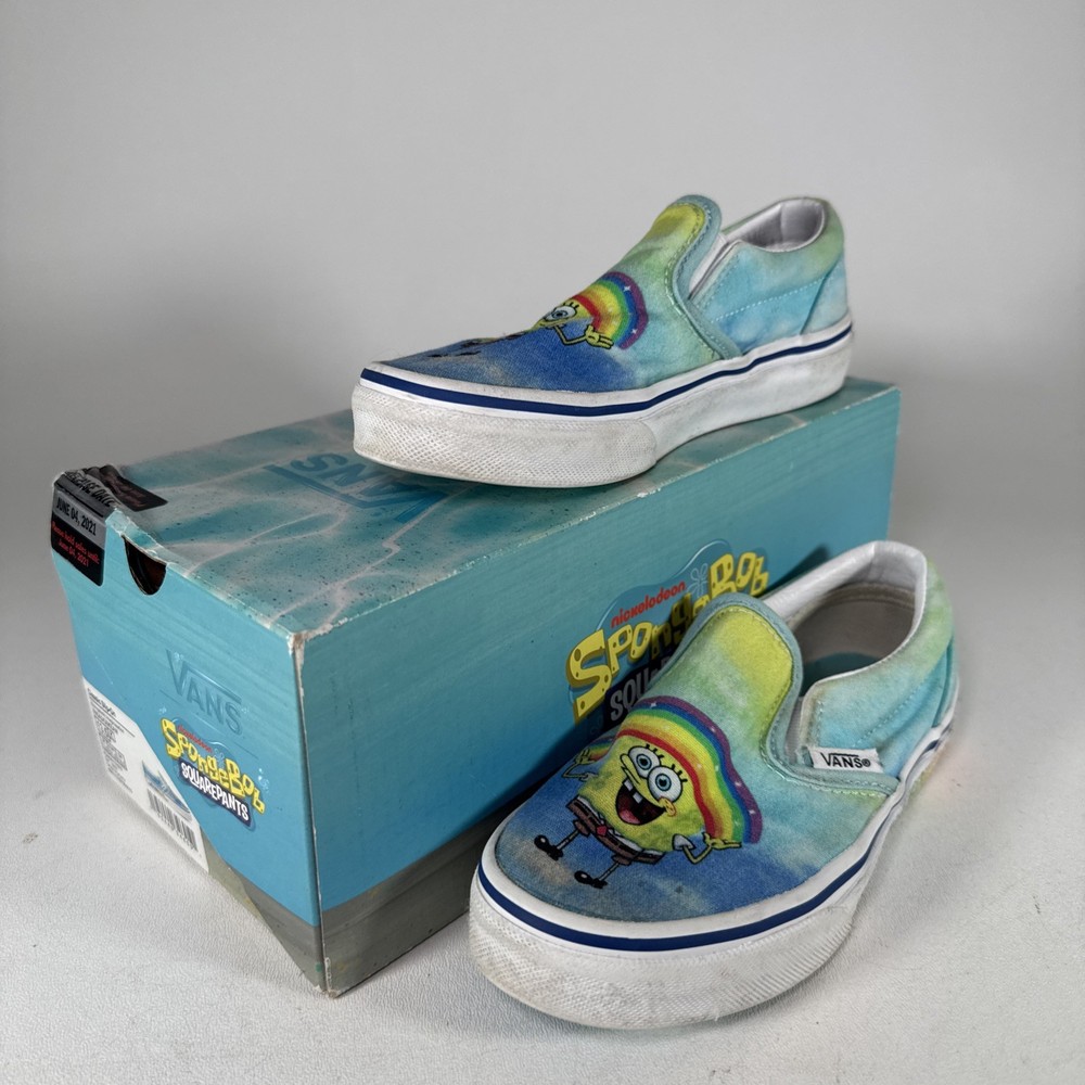 Vans x SpongeBob Imagination Classic Slip-On Kids Size 13.5 Shoes w/ Box