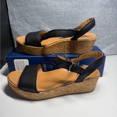 UGG Black and Tan Wedge Sandals size 1