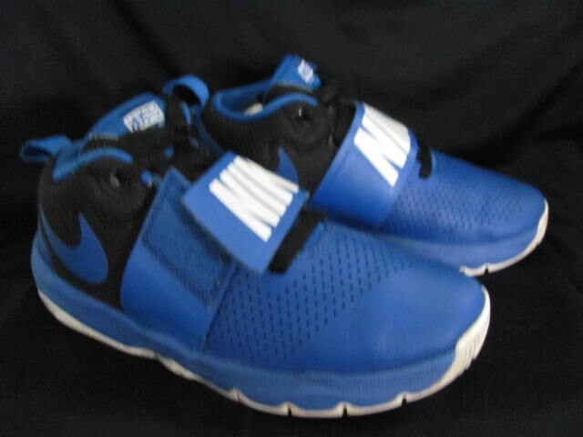Nike Team Hustle D8 Blue Leather Hook & Loop 881941-405 Basketball Shoes Boys 6