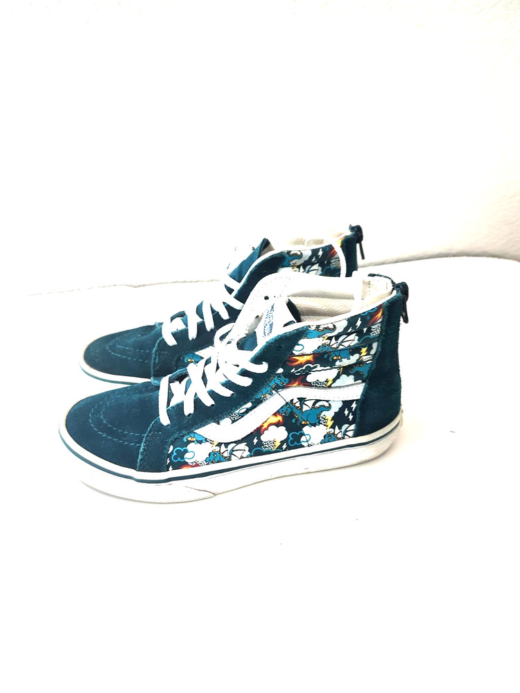 Vans SK8-HI Zip Shoe Mythical Glow Deep Teal Glow In The Dark Dragons Youth Sz 3