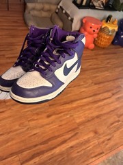 Nike Dunk High Purple/White Leather High Top Lace-Up Youth 6Y DH9751-100