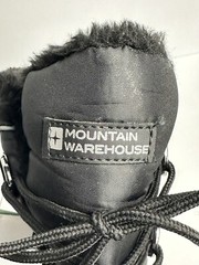 EUC Mountain Warehouse Whistler Kids Sherpa Lined Waterproof Black Snow Boots