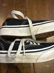 Vans Classic Authentic Canvas BLACK/WHITE Toddler Size 10.5