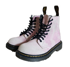 Dr. Martens 1460 Pascal J Boots Kids Size 12 Pink Suede Tie Dye Combat Zip Fairy
