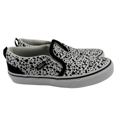 NEW Kids Vans Asher Slip On Dalmatian Print Shoes Size 2Y Casual Sneakers Skater