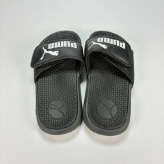 Puma Cool Cat V Black Slides Sandals Comfort Slip On Casual Shoes Youth Size 12