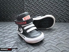 CONVERSE INFANT PRO BLAZE STRAP HI BLACK/ WHITE /BRIGHT POPPY ORANGE SIZE 2