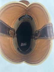 Justin Boots Canter Jr Cognac Water Buffalo Sqr Toe Cowboy Youth/kids Size 5 D