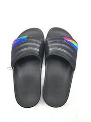 Adidas Originals Adilette Slide J Black Sequins Youth Slide GW1444 sz 4-7