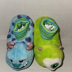 Disney PIXAR Monsters Inc Bootie Slippers 3D Sully & Mike Kid Size 7-8 Non-slip