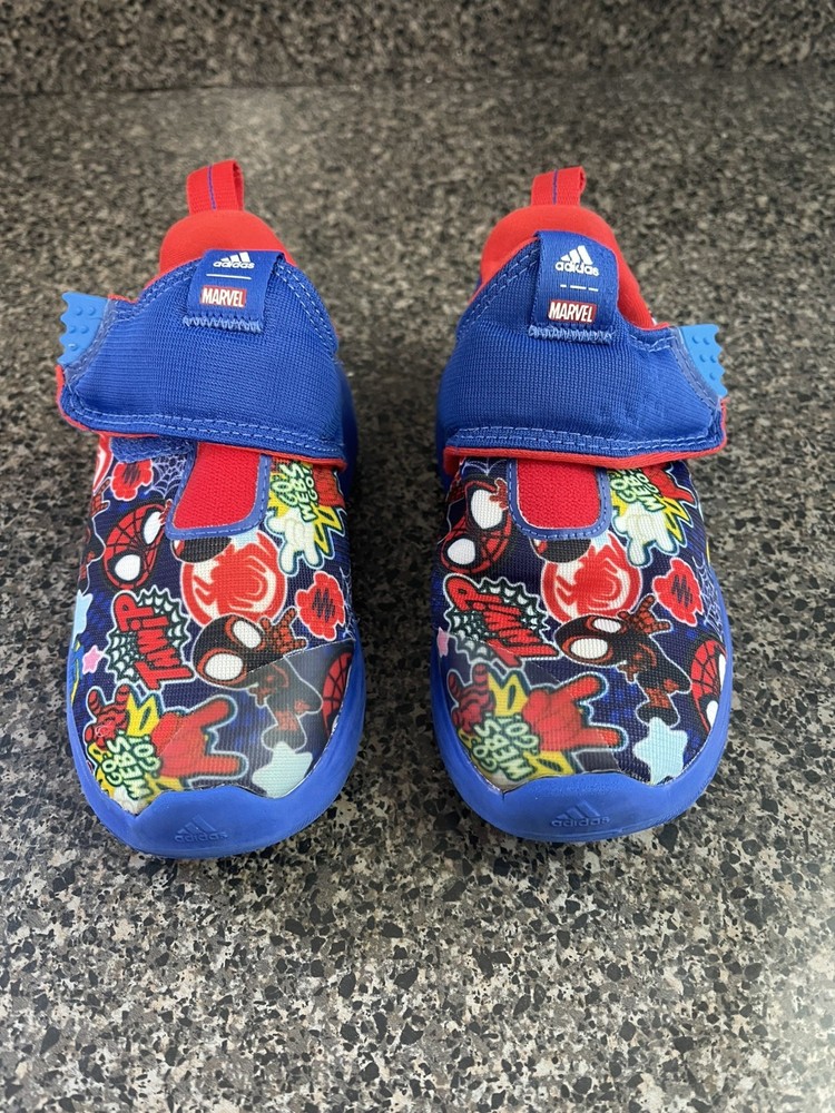 Adidas Marvel Spider-Man Kids Sneakers Blue Red GY9098 Size 10K