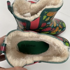 Lily & Dan Children’s 11/12 Rain Boots Pumpkin Leaves Waterproof Faux Fur Lining