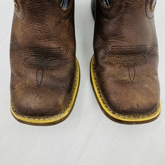 Durango Kids 8” Western Cowboy Boots Brown Blue Genuine Leather Size 12M Horse