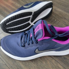 Nike Star Runner 3 GS Midnight Navy/Metallic Silver DA2776 404 Youth Sz 5.5Y New