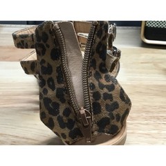 Treasure & Bond Alana Gladiator Sandals Girls 4 Brown Leopard Print Zip Closure