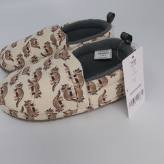Carters True Toddler Indoor Outdoor Slippers Large 9/10 Dinosaurs Beige/Brown