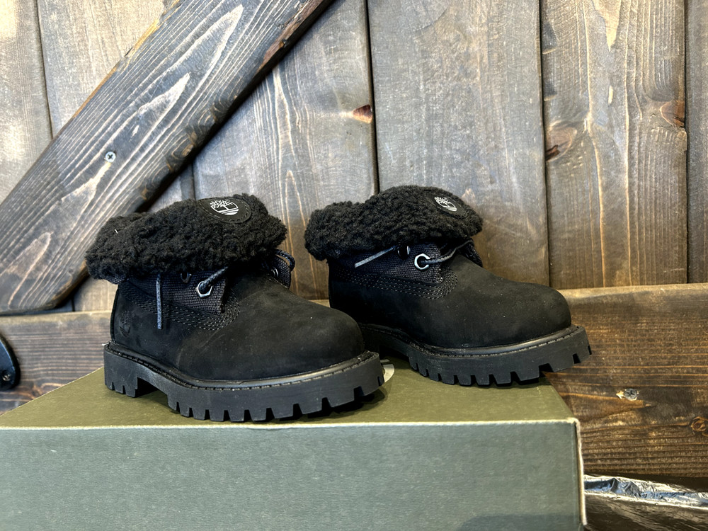 Timberland Baby Icon Collection Roll-top Boot, Blk Nubuck, Toddler Size 6M #L05