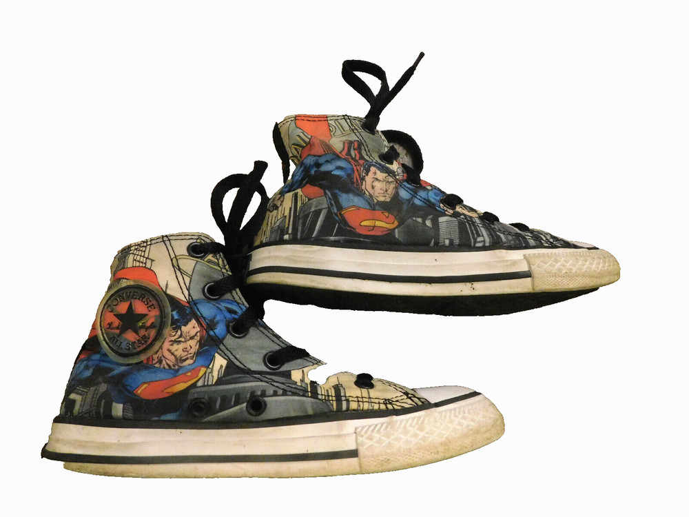 Converse All Star Chuck Taylor Red/blue Flying Superman Hightop Sneakers sz 1