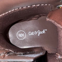 Cat & Jack Child Size 6 Brown Boots with Yellow Laces Fall Winter