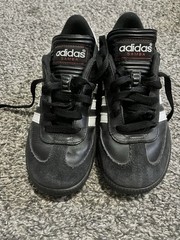 adidas Samba OG Sneaker Black White Leather Shoe Size 3 Unisex Big Kid Youth