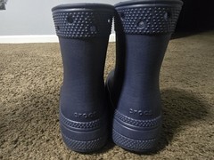 Crocs Unisex Kids Rain Boots Navy Pull-On Rubber Ankle Logo US Size 12